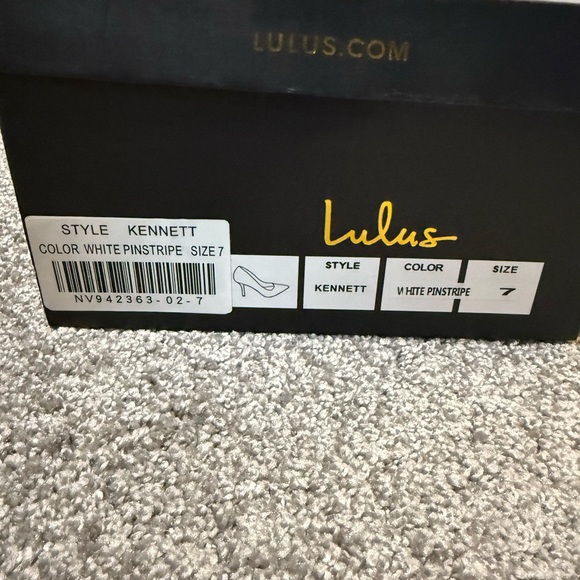 Lulu's White Pinstripe Heels - Picture 6 of 6